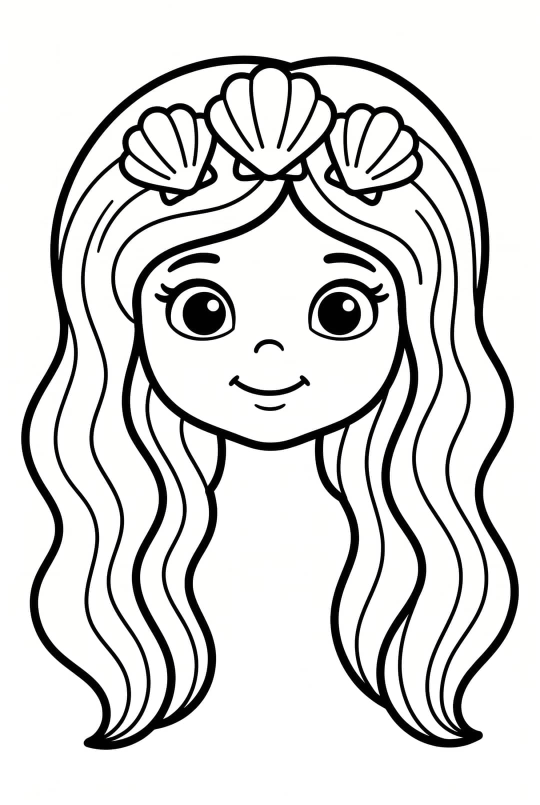 Colporing Pags Mermaid in a sunken ship · printable coloring page